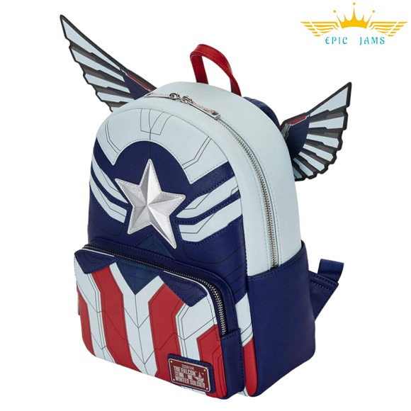 Loungefly Marvel Falcon Captain America Cosplay Mini Backpack New